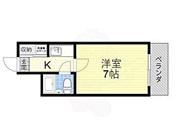 サンハイツ山之内 1Kの間取図画像