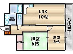 シェソワ昭和町 2LDKの間取図画像