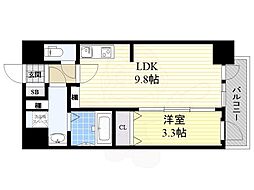 ESLEADCOURT阿倍野昭和町 1LDKの間取図画像