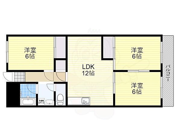 第5吉川コーポ ｜大阪府吹田市五月が丘北(賃貸マンション3LDK・2階・65.45㎡)の写真 その2