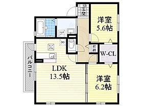 大阪府豊中市桜の町１丁目（賃貸アパート2LDK・1階・62.15㎡） その2