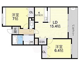 大阪府豊中市熊野町３丁目7番1号（賃貸マンション2LDK・3階・64.70㎡） その2