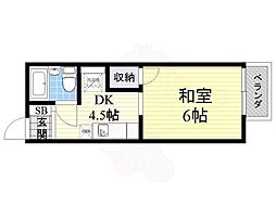 ジュネス阪本 ワンルームの間取図画像