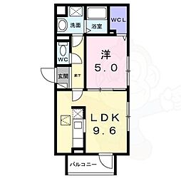 豊中市南桜塚3丁目アパート 1LDKの間取図画像