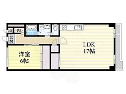 千里ハイツ 1LDKの間取図画像