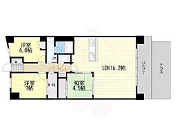 ウエリス豊中桃山台 3LDKの間取図画像