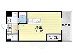 ガーデンサイド王子 ワンルームの間取図画像
