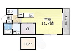 カサ・デ・ビオラ ワンルームの間取図画像