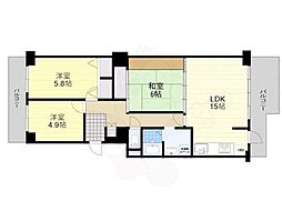 マンハイム桃山台 3LDKの間取図画像