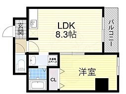 プレデアス千里山田 1LDKの間取図画像