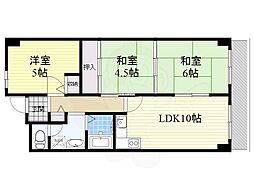 サンパレス桃山台 3LDKの間取図画像