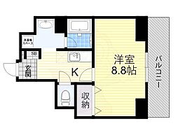 arriate北桜塚 1Kの間取図画像