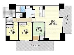 サンメゾン緑地公園アベニュー 3LDKの間取図画像