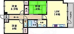 ヴィルヌーブガーデンズ千里山西 3LDKの間取図画像