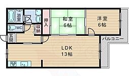 パークヒル千里山 2LDKの間取図画像