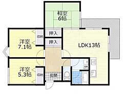 グレイス・マンション 3LDKの間取図画像
