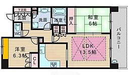 ジオ千里桃山台4番館 2LDKの間取図画像