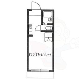 イーズ3 ワンルームの間取図画像