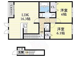 ロッヂえざかA 2階/-