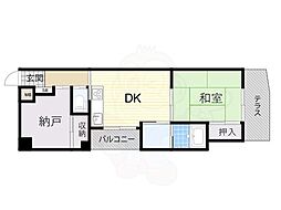 シャトー柴原 1SDKの間取図画像
