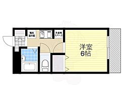 コムズハウス千里中央 1Kの間取図画像