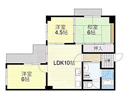 南千里ハイツ 3LDKの間取図画像