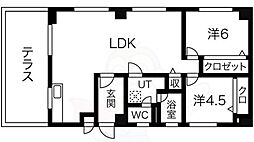 パインハイツ 2LDKの間取図画像