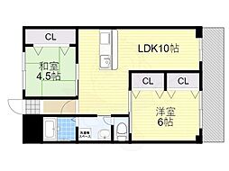セントラルハイツ 2LDKの間取図画像