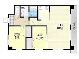 セントラルコート 2LDKの間取図画像