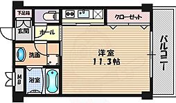 ファミーユ千里 1Kの間取図画像