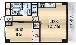 テラジハイツNO2 1LDKの間取図画像
