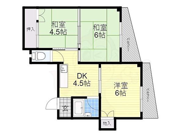 プライムプラザ高槻 ｜大阪府高槻市西五百住町(賃貸マンション3DK・3階・42.00㎡)の写真 その2