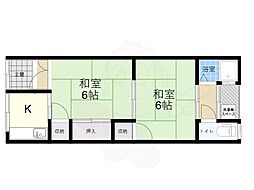 明野マンション 2Kの間取図画像