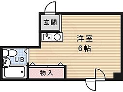 エスポアールミード ワンルームの間取図画像