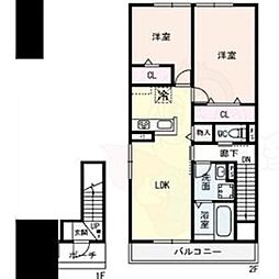 仮称)高槻市古曽部町ハイツ B棟 2階/-