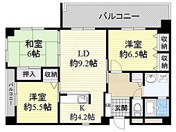 パルコート 3LDKの間取図画像
