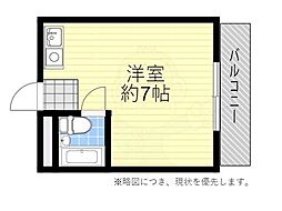 ジョイフルコーポ ワンルームの間取図画像