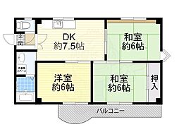 ジョリ・メゾン 3DKの間取図画像