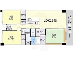 高槻パーク・レジデンス 3LDKの間取図画像