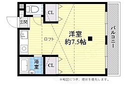 プチ・パレ天神 1Kの間取図画像