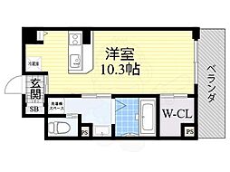 グランベージュ大手町 ワンルームの間取図画像