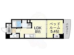 D'TOWER芥川 1LDKの間取図画像