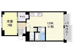 第一マンション 1LDKの間取図画像