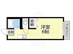 シティハイツ天神 ワンルームの間取図画像
