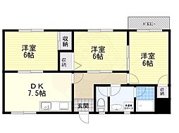ESTグリーンハイツ 3DKの間取図画像