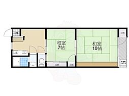 三和住宅第10マンション 2Kの間取図画像