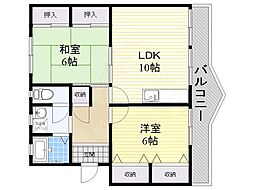 YSマンション 2LDKの間取図画像
