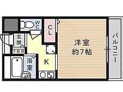 NASA望月 1Kの間取図画像