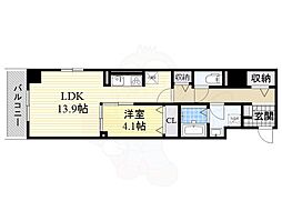 セレノスクエア 1LDKの間取図画像