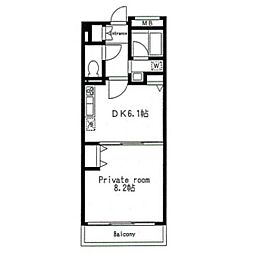 ウィンパレス参番館 1DKの間取図画像